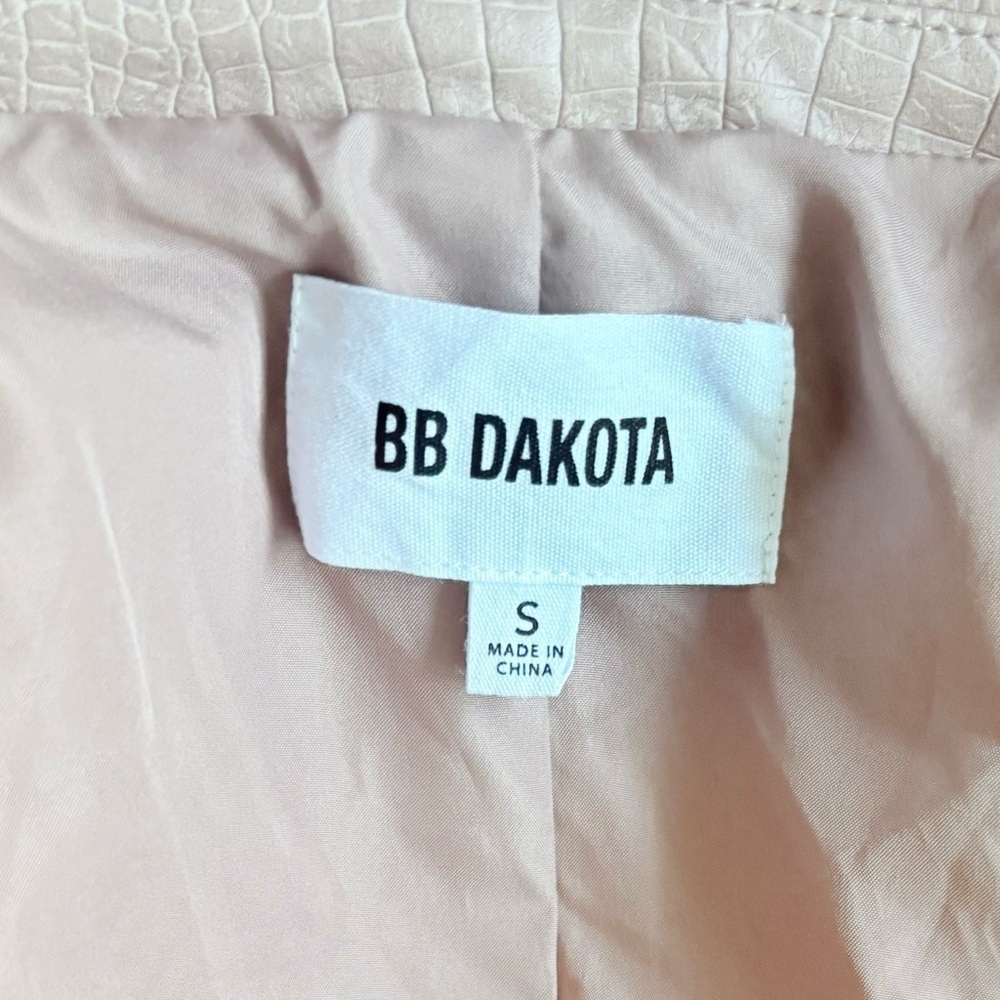 B.B Dakota Taupe Vegan Leather Moto Jacket - Size Small - NEW - Picture 8 of 10
